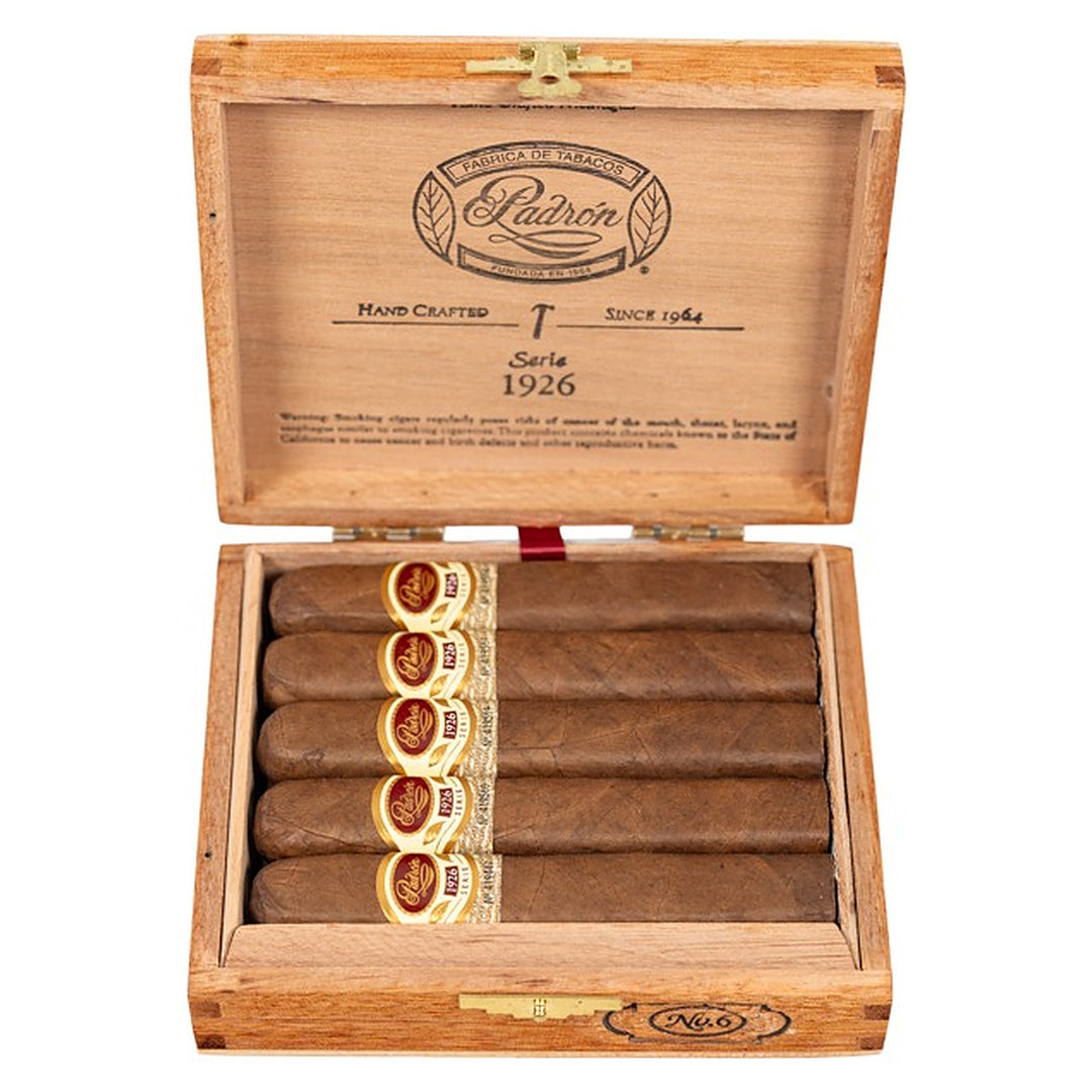 Open box of 24 Padron 1926 Series No. 6 Natural cigars