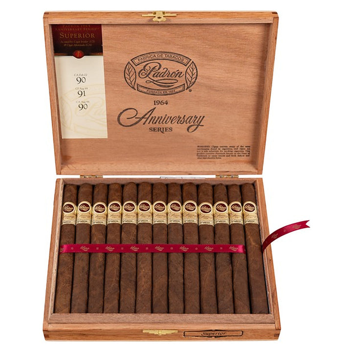 Open box of 25 Padron 1964 Anniversary Series Superior Natural cigars