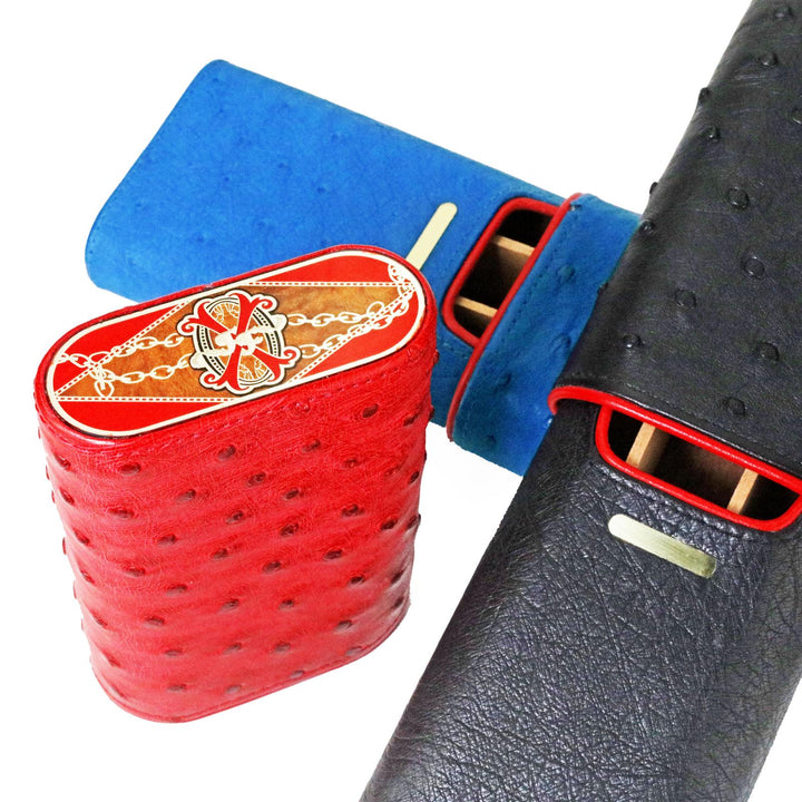 Brizard & Co. x Opus X Les Chaines De L'Amour Maccarrone Collaboration Cigar case + Opus X Cigars - Red Ostrich