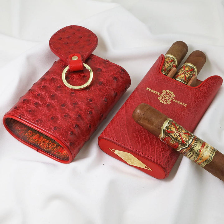 Brizard & Co. x Opus X Les Chaines De L'Amour Maccarrone Collaboration Cigar case + Opus X Cigars - Red Ostrich