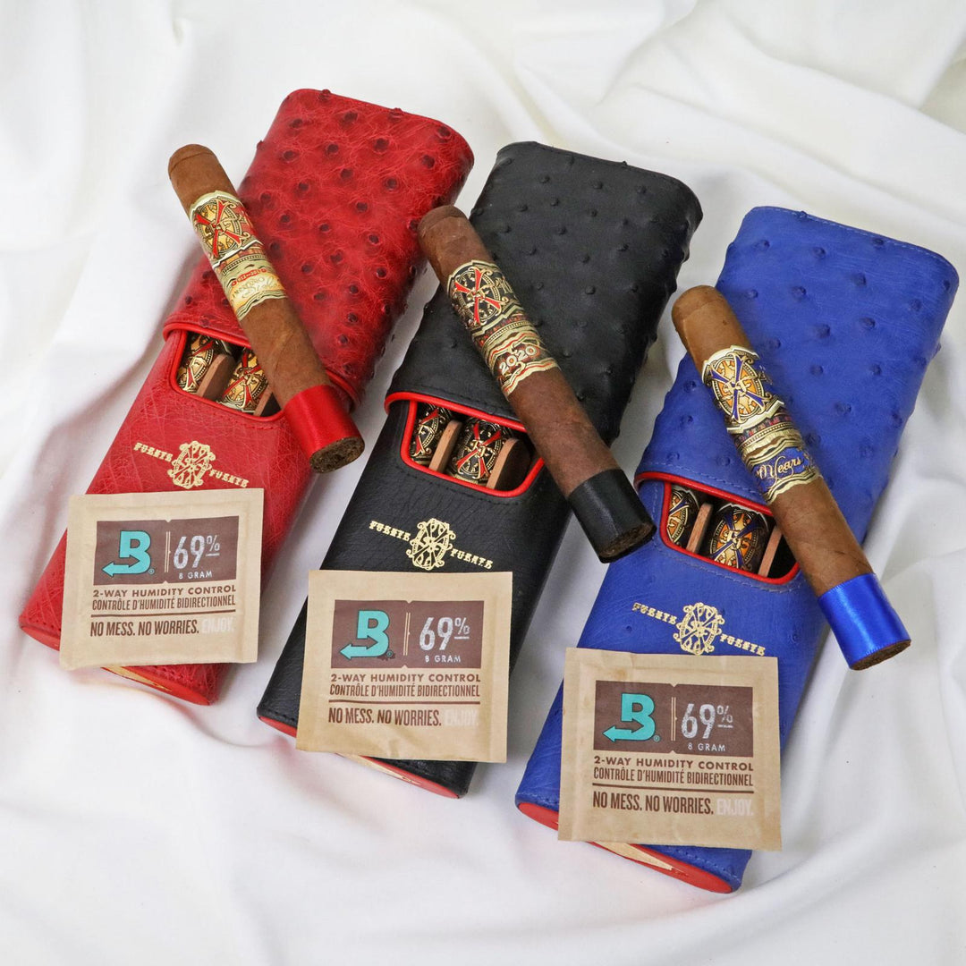Brizard & Co. x Opus X Les Chaines De L'Amour Maccarrone Collaboration Cigar case + Opus X Cigars - Red Ostrich