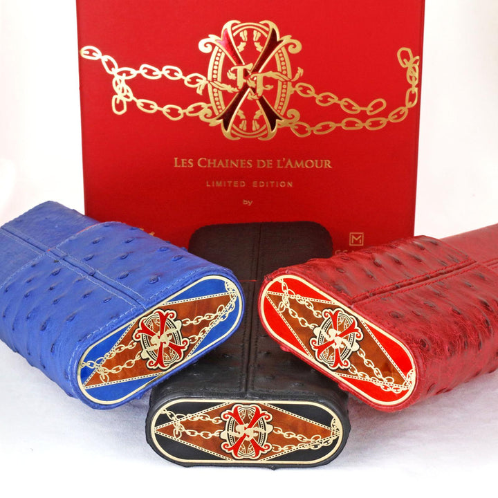 Brizard & Co. x Opus X Les Chaines De L'Amour Maccarrone Collaboration Cigar case + Opus X Cigars - Red Ostrich