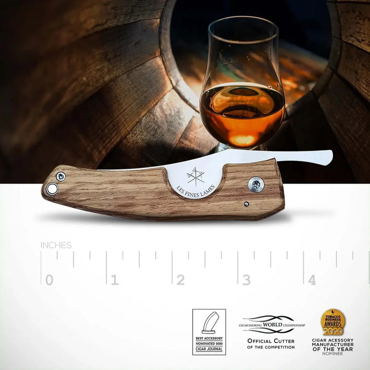 Les Fines Lames Cigar Knife LE PETIT - Cognac Barrel