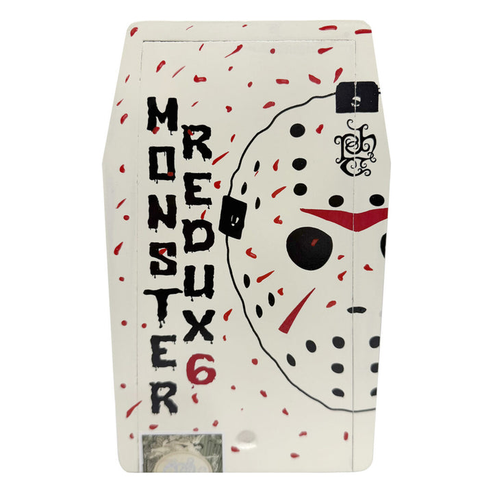 Tatuaje The Jason Redux 6 closed coffin box with hand-painted Monster Redux 6 hockey-mask design