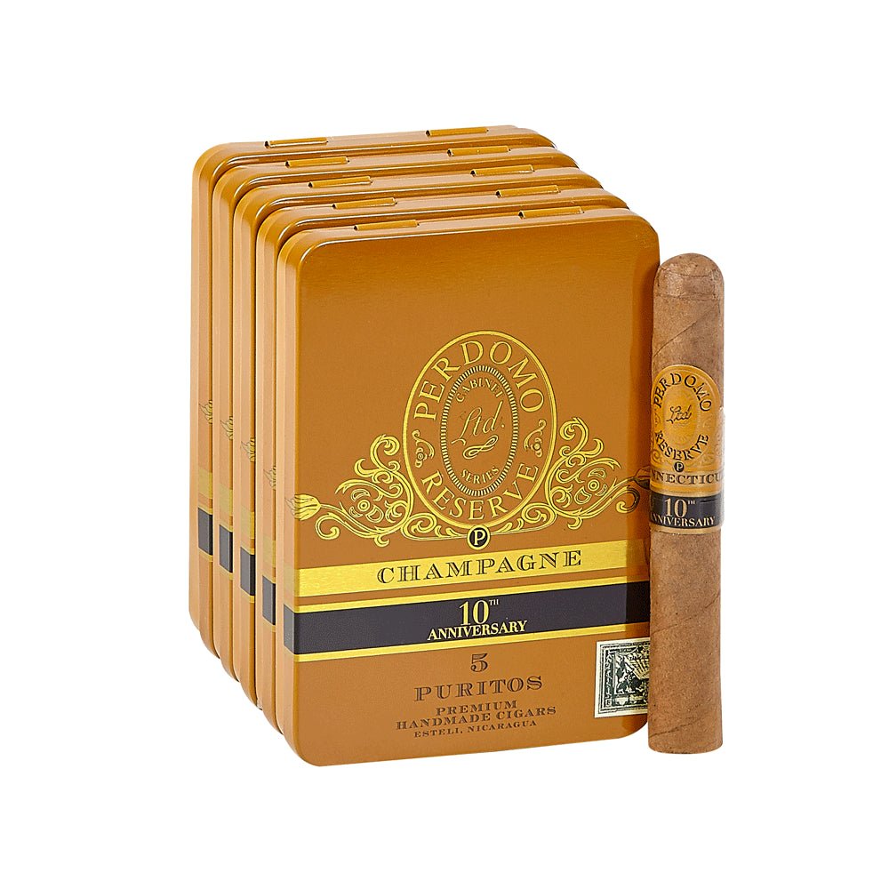 Perdomo 10th Anniversary Champagne Natural Puritos - 4.0 x 38