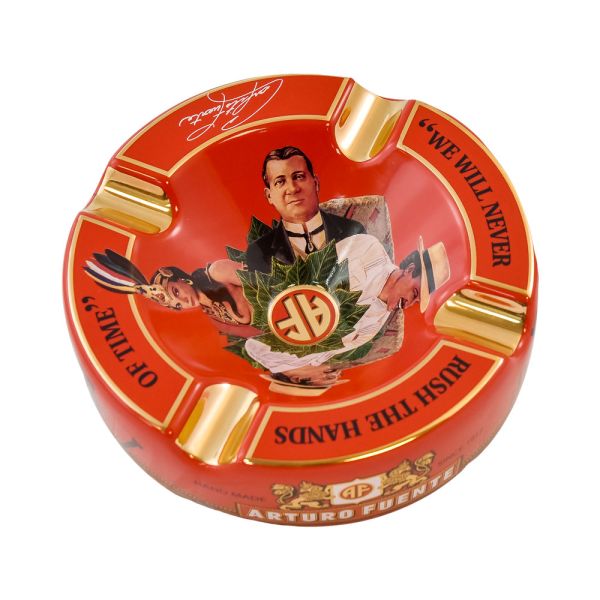 Arturo Fuente Hands of Time Orange Ashtray - Vibrant Ceramic