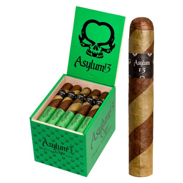 Asylum 13 Ogre (60x6") | Barber-Pole Wrapper | Candela and Maduro Tobaccos | Medium-Bodied Cigar