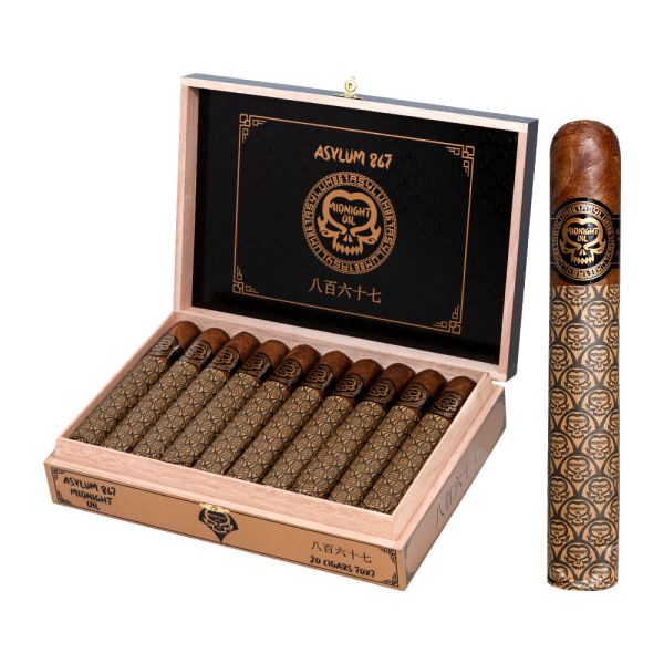 Asylum 867 Midnight (Churchill Gordo) (7.0" x 70) | Ecuadorian Habano Wrapper | Intense Flavor