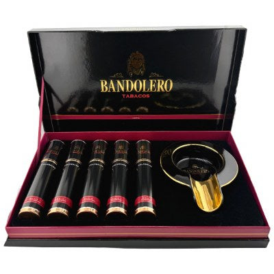 Bandolero Colosales & Ashtray Gift Pack featuring premium Bandolero cigars paired with a stylish ashtray for a refined smoking experience.