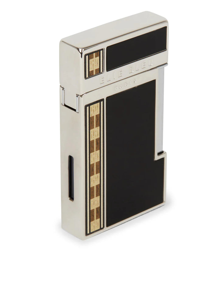 Elie Bleu "Diamond Jetflame & Alba Marquetry" Pocket Lighter - Black EBJ1451