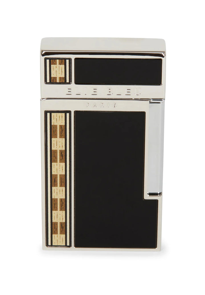 Elie Bleu "Diamond Jetflame & Alba Marquetry" Pocket Lighter - Black EBJ1451
