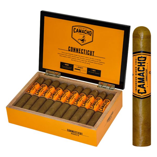 Flavorful Camacho Connecticut Robusto Cigars | 5.0" x 50