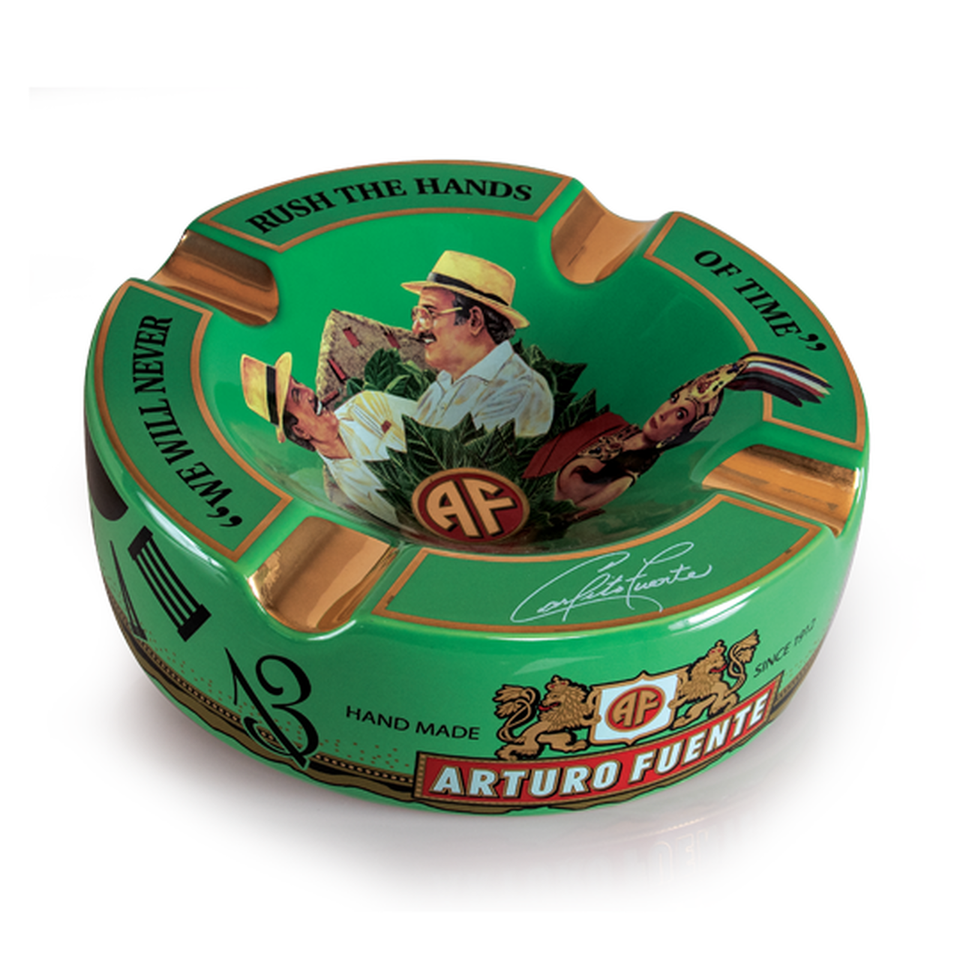 Arturo Fuente Hands of Time Green Ashtray - Stylish Ceramic Ashtray for Cigar Lovers