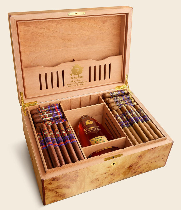 El Septimo King Sargon Humidor with Cigars