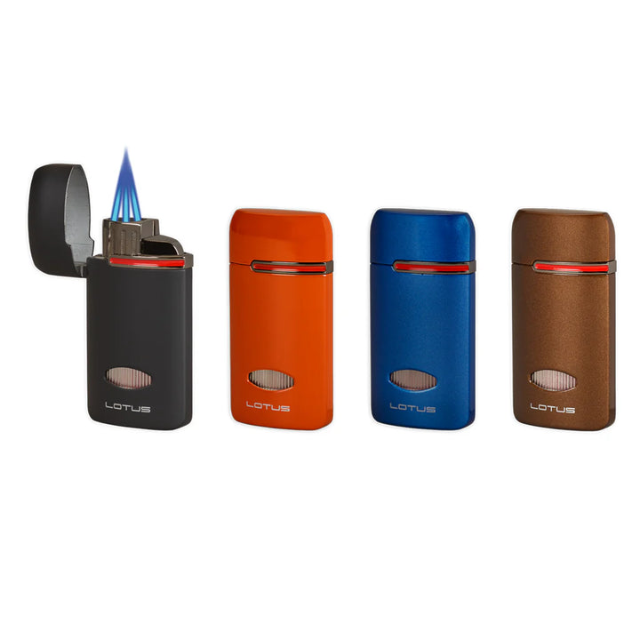 Lotus MATRIX Triple Torch Lighter with Punch - Metallic Blue