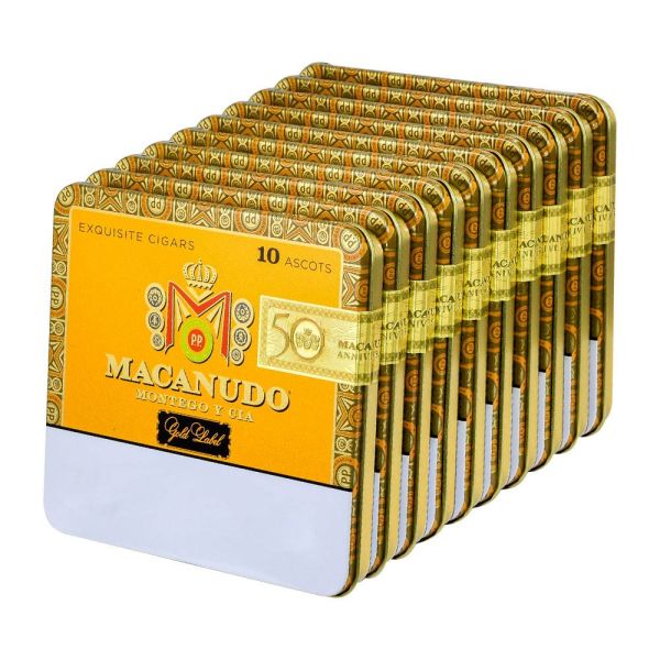 acanudo Gold Label Ascot Tin | Premium Mini Cigars | 4.19" x 32