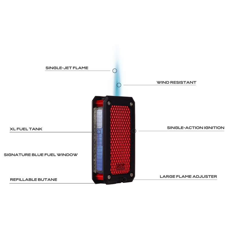 Colibri Rally Single-Jet Flame Ligher - Black + Red