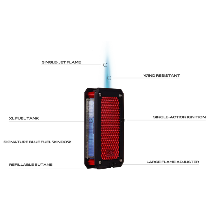 Colibri Rally Single-Jet Flame Ligher - Black + Red