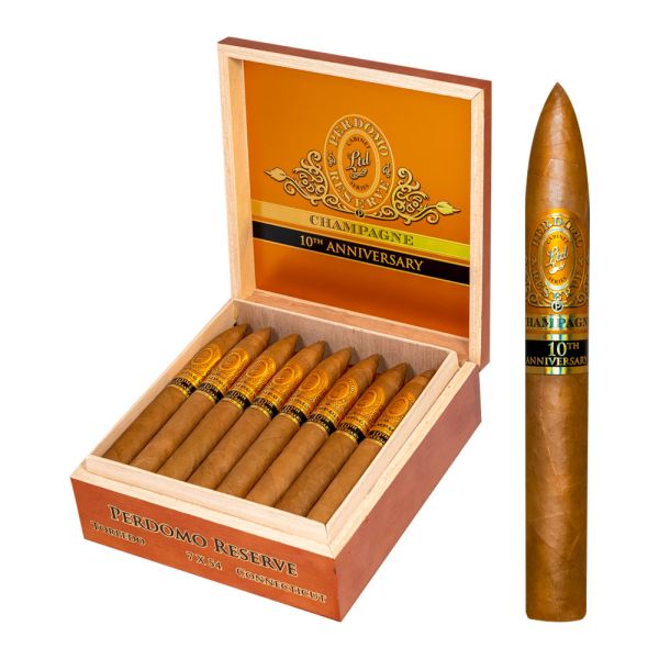 Perdomo 10th Anniversary Champagne Natural Torpedo – Premium 7.0" x 54 Cigar