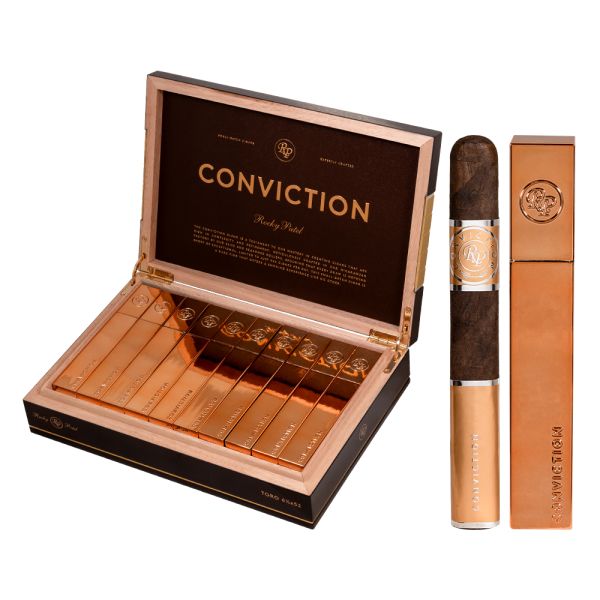 Rocky Patel Conviction Box Pressed Tubo Toro Cigar (6.5" x 52) – Bold and Refined