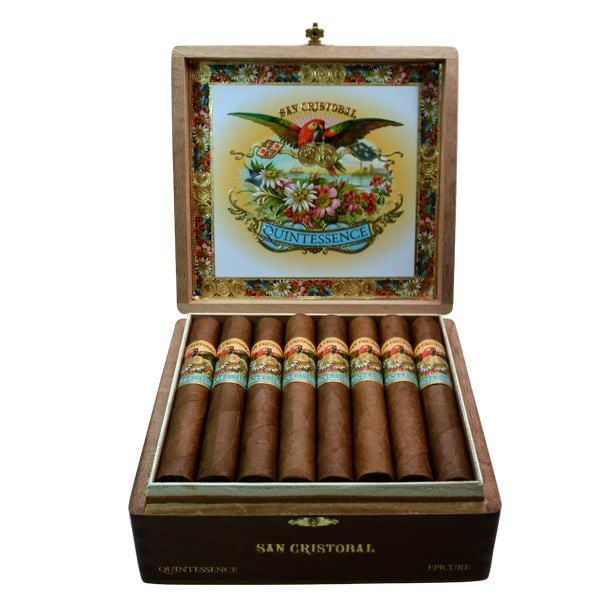 Open box of San Cristobal Quintessence Toro Cigars