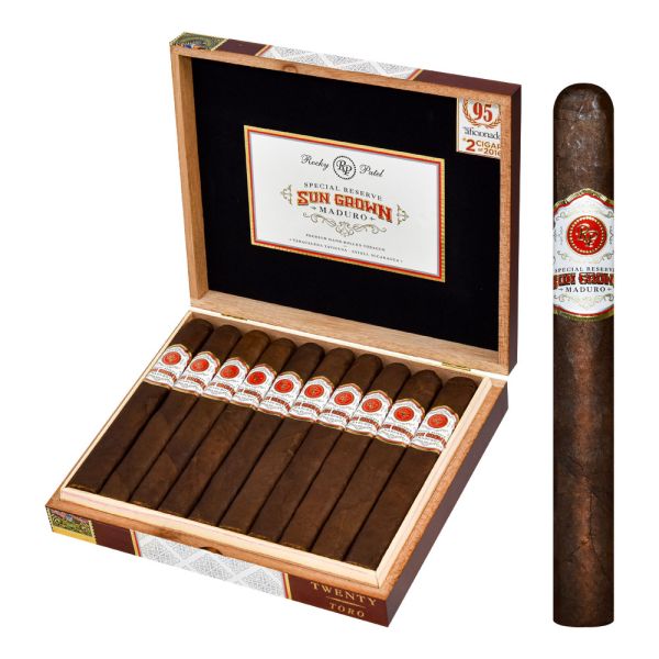 Rocky Patel Sun Grown Maduro Toro Cigar - Full-Bodied Rich Flavor (6.5" x 52)