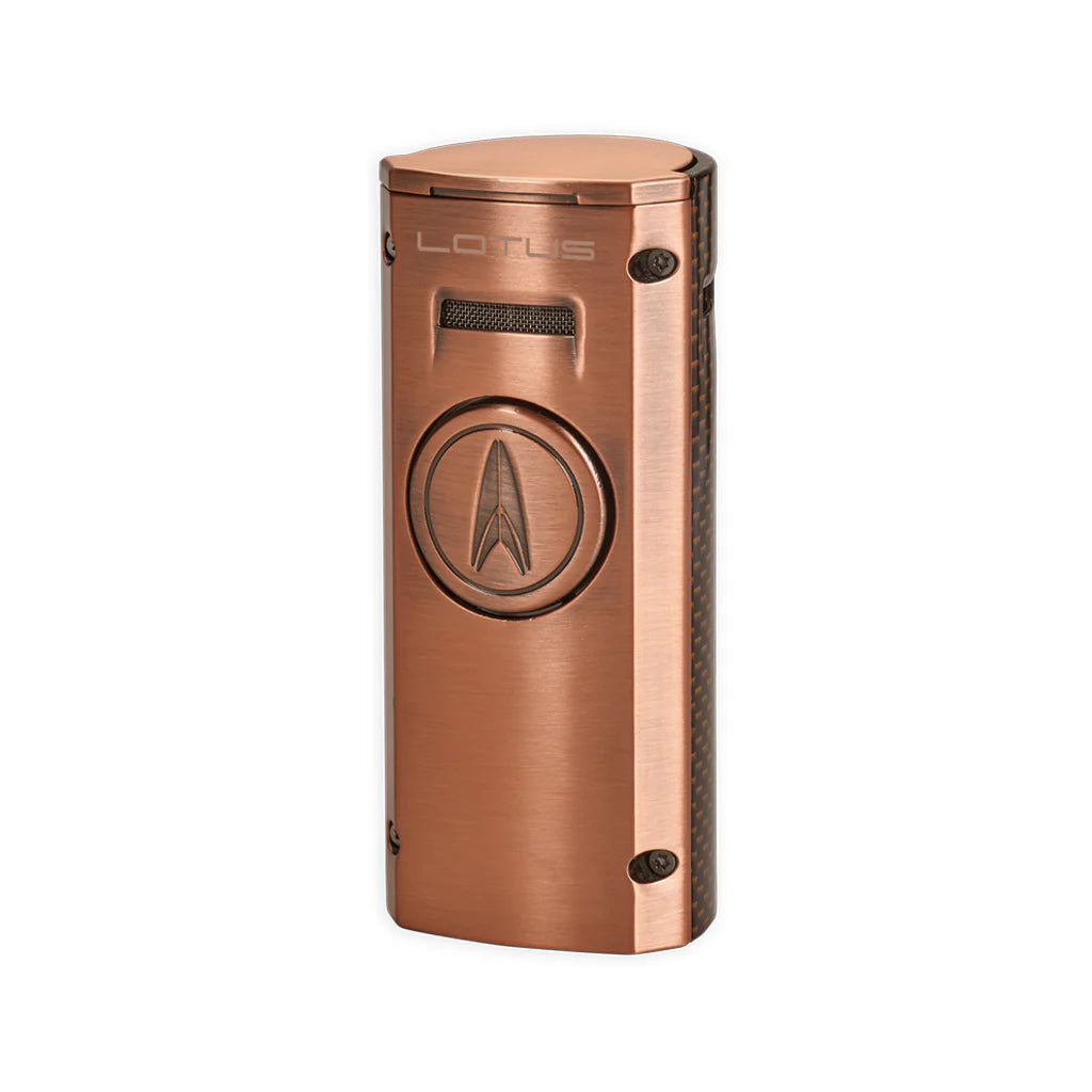 Lotus MINISTER Quad Flame Table Top Lighter - Copper & Carbon Fiber