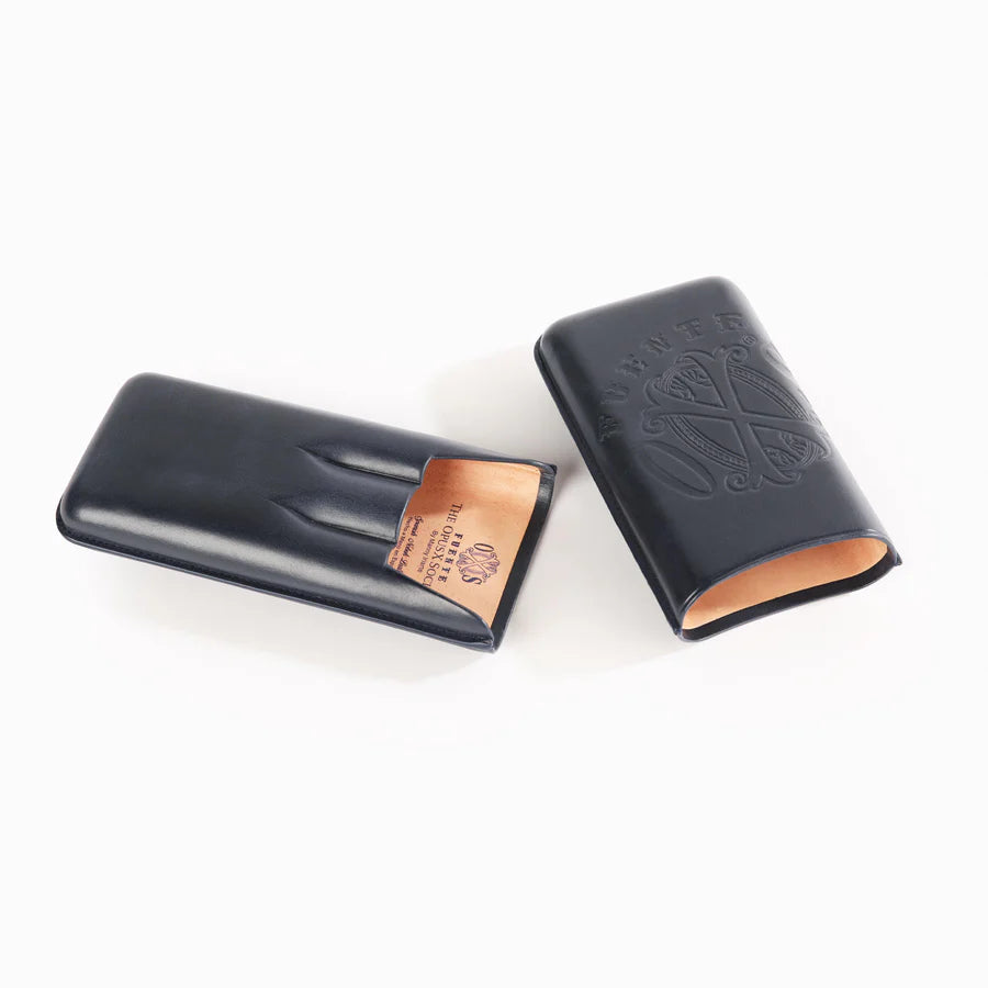 The Opus X Society Leather 3 Cigars Case - Dark Blue