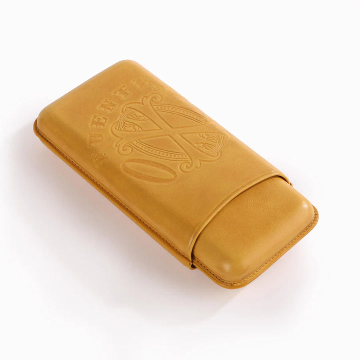 The Opus X Society Leather 3 Cigars Case - Camel Yellow