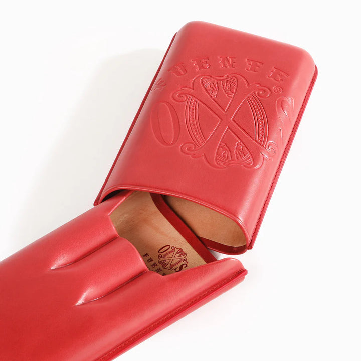 The Opus X Society Leather 3 Cigars Case - Red